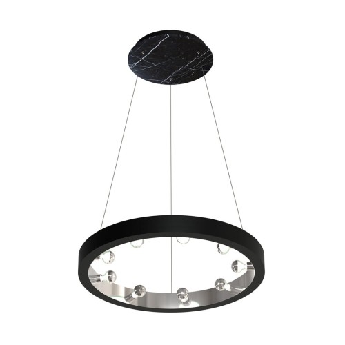Lampa sufitowa wisząca okrąg koło Industrialna Loft CASSIOPEIA 9xE14 MZ5031 Milagro by Maciej Zień 9x E14 70cm nowoczesna oprawa oświetleniowa okrągła metal żyrandol czarny czarna chrom zwis Inspiracje Premium