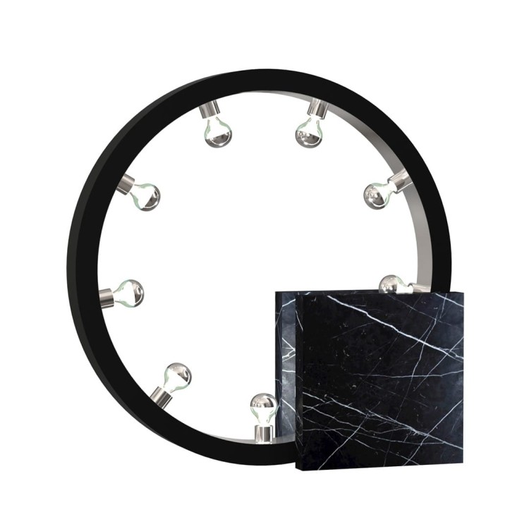 Lampa podłogowa nocna stojąca Industrialna Loft CASSIOPEIA 9xE14 MZ5033 Milagro by Maciej Zień 9x E14 70cm lampka nowoczesna oświetleniowa metal czarny czarna chrom Inspiracje Premium