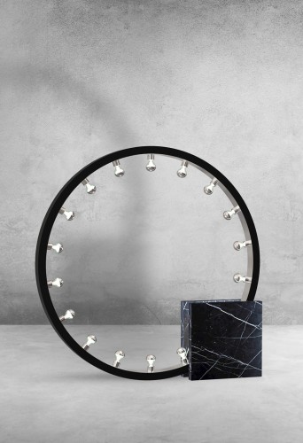 Lampa podłogowa nocna stojąca Industrialna Loft CASSIOPEIA 19xE14 MZ5034 Milagro by Maciej Zień 19x E14 115cm lampka nowoczesna oświetleniowa metal czarny czarna chrom Inspiracje Premium