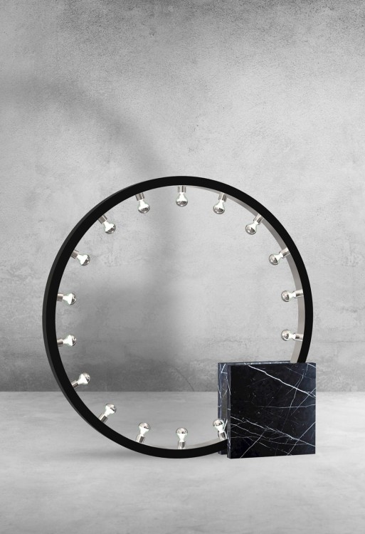 Lampa podłogowa nocna stojąca Industrialna Loft CASSIOPEIA 19xE14 MZ5034 Milagro by Maciej Zień 19x E14 115cm lampka nowoczesna oświetleniowa metal czarny czarna chrom Inspiracje Premium