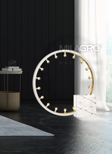 Lampa podłogowa nocna stojąca Industrialna Loft CASSIOPEIA 19xE14 MZ5038 Milagro by Maciej Zień 19x E14 115cm lampka nowoczesna oświetleniowa metal biały biała biało złota Inspiracje Premium