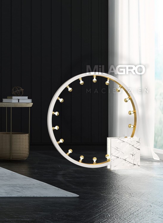 Lampa podłogowa nocna stojąca Industrialna Loft CASSIOPEIA 19xE14 MZ5038 Milagro by Maciej Zień 19x E14 115cm lampka nowoczesna oświetleniowa metal biały biała biało złota Inspiracje Premium