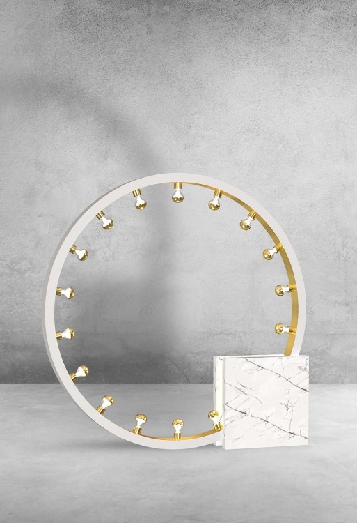 Lampa podłogowa nocna stojąca Industrialna Loft CASSIOPEIA 19xE14 MZ5038 Milagro by Maciej Zień 19x E14 115cm lampka nowoczesna oświetleniowa metal biały biała biało złota Inspiracje Premium
