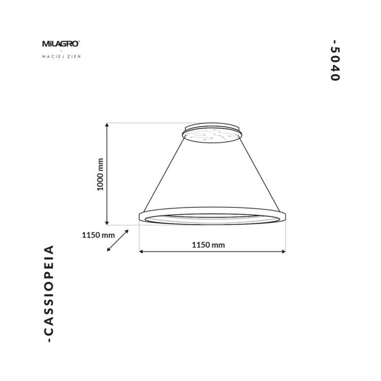 Lampa sufitowa wisząca okrąg koło Industrialna Loft CASSIOPEIA 14W LED MZ5040 Milagro by Maciej Zień 3000K 115cm nowoczesna oprawa oświetleniowa okrągła metal żyrandol biały biała zwis Inspiracje Premium