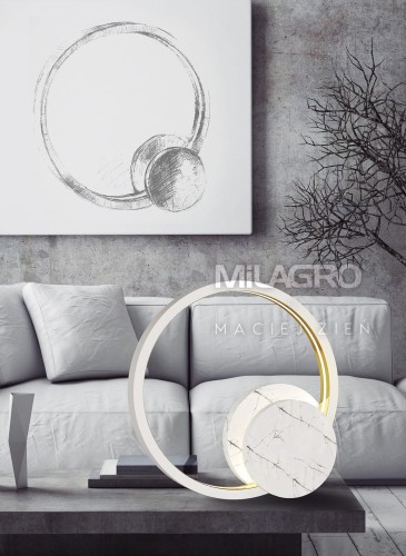 Lampa podłogowa nocna stojąca Industrialna Loft CASSIOPEIA 8,5W LED MZ5041 Milagro by Maciej Zień 3000K 70cm lampka nowoczesna oświetleniowa metal biały biała biało złota Inspiracje Premium