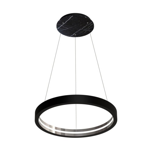 Lampa sufitowa wisząca okrąg koło Industrialna Loft CASSIOPEIA 8,5W LED MZ5043 Milagro by Maciej Zień 3000K 70cm nowoczesna oprawa oświetleniowa okrągła metal żyrandol czarny czarna zwis Inspiracje Premium