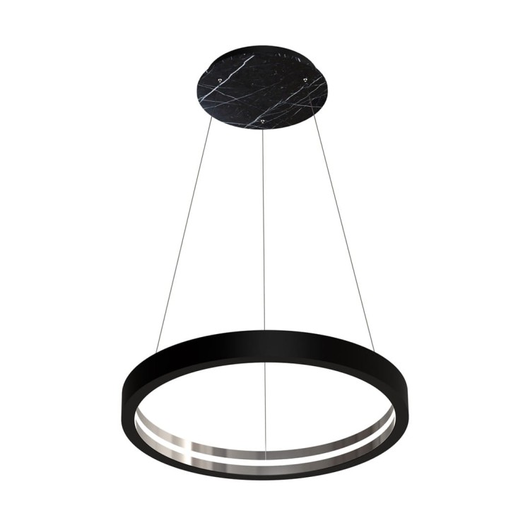 Lampa sufitowa wisząca okrąg koło Industrialna Loft CASSIOPEIA 8,5W LED MZ5043 Milagro by Maciej Zień 3000K 70cm nowoczesna oprawa oświetleniowa okrągła metal żyrandol czarny czarna zwis Inspiracje Premium