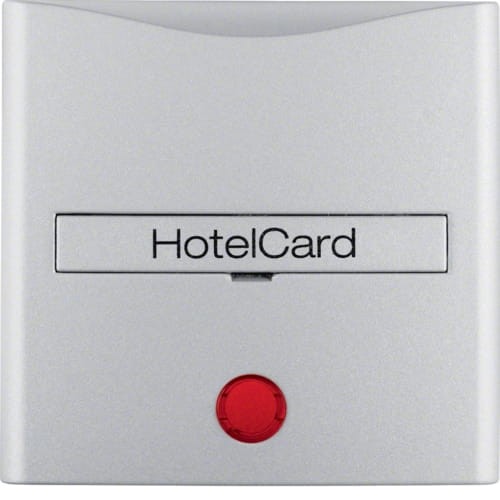 B.Kwadrat/B.7 Nasadka z nadrukiem i czerw. socz. łącz. k. hotel., alu mat, lak 16401404 HAGER BERKER