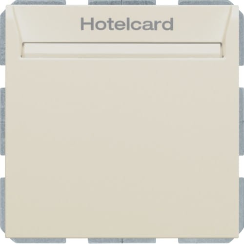B.Kwadrat Łącznik przekaźnikowy na kartę hotelową, kremowy, połysk 16408992 HAGER BERKER