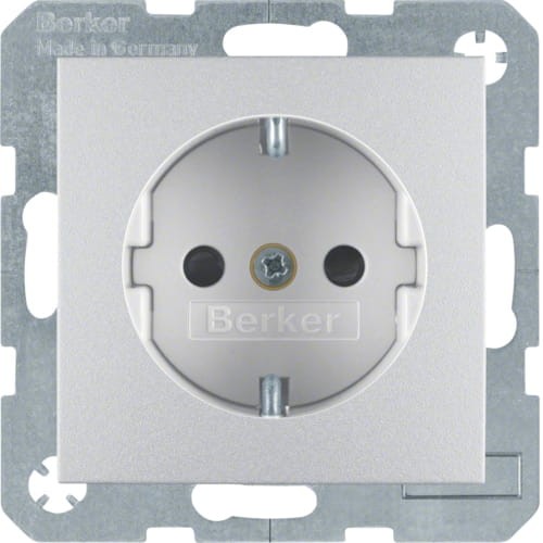 B.Kwadrat/B.7 Gniazdo SCHUKO z uz. alu 47231404 HAGER BERKER