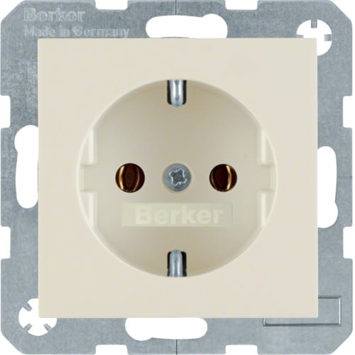B.Kwadrat/S.1 Gniazdo SCHUKO z uz., krem 47438982 HAGER BERKER