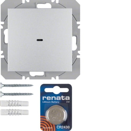 B.Kwadrat/B.7 KNX RF quicklink Przycisk 1-kr płaski alu 85655283 HAGER BERKER