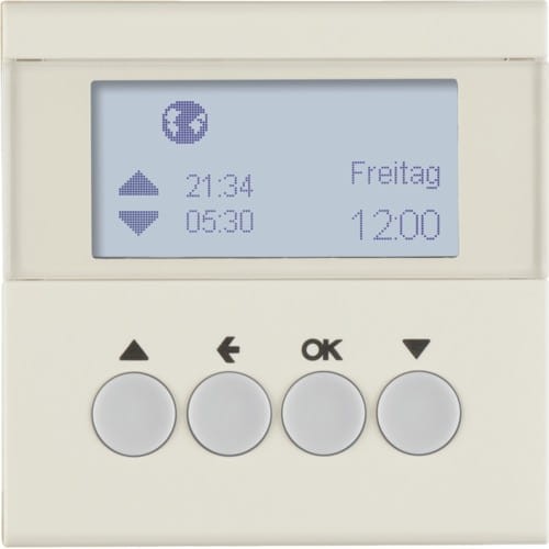 B.Kwadrat/S.1 Żaluzjowy łącz. czas. z wyśw. ster. żaluzj., krem 85741182 HAGER BERKER