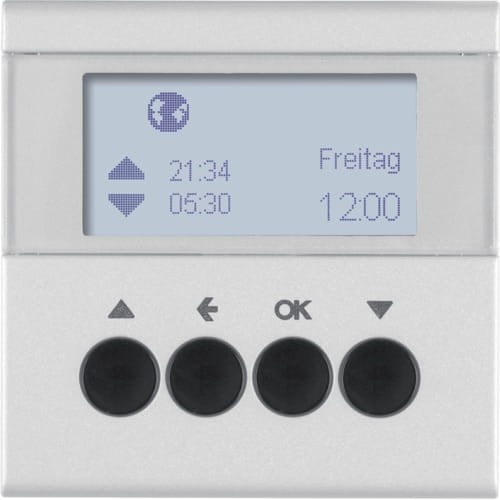 B.Kwadrat/B.7 Żaluzjowy łącz. czas. z wyśw. ster. żaluzj., alu 85741183 HAGER BERKER