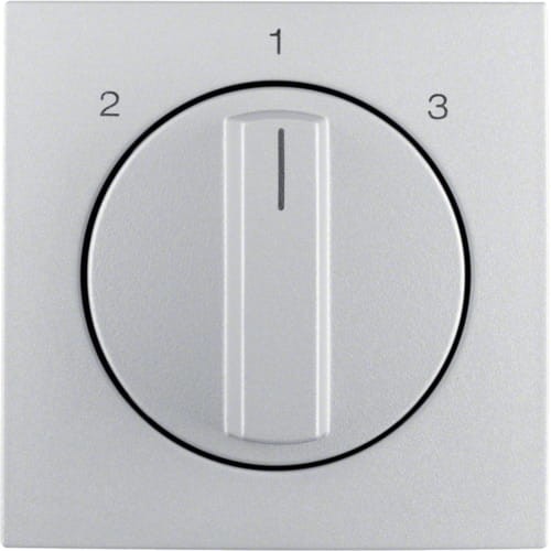 B.Kwadrat/B.7 Płytka czołowa z pokrętłem do ł. 3-poz. bez pozycji "0" alu mat 1084140400 HAGER BERKER