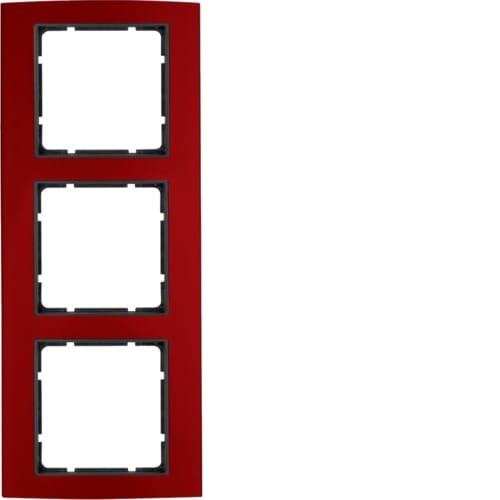 B.3 Ramka 3-krotna, alu, czerwony/antracyt 10133012 HAGER BERKER