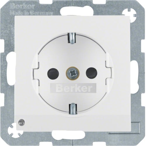 B.3/B.7 Gniazdo SCHUKO z uz. z podświetleniem orientacyjnym LED, biały 41091909 HAGER BERKER