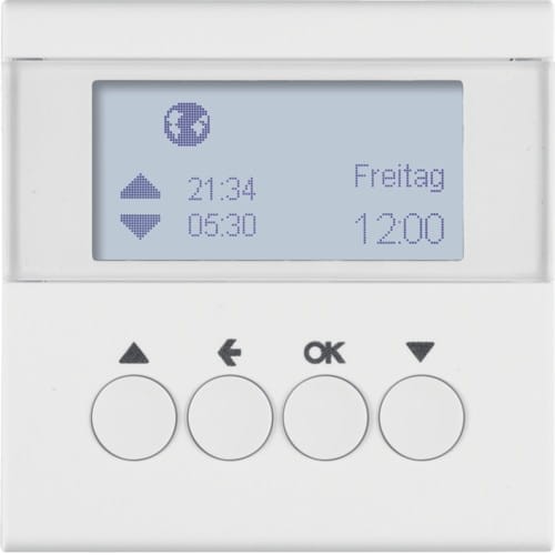 S.1/B.3/B.7 Żaluzjowy łącz. czas. z wyśw. ster. żaluzj., biały 85741188 HAGER BERKER