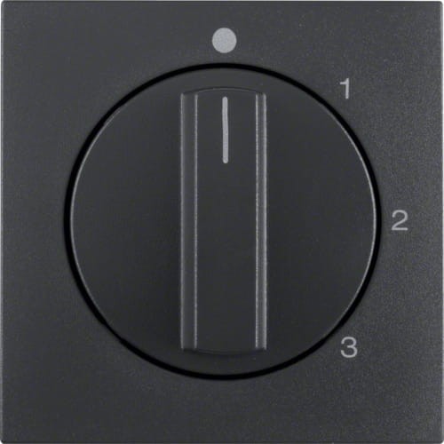 B.x Płytka czołowa z pokrętłem do łącznika 3-poz. z pozycją "0" antracyt mat 1096160600 HAGER BERKER