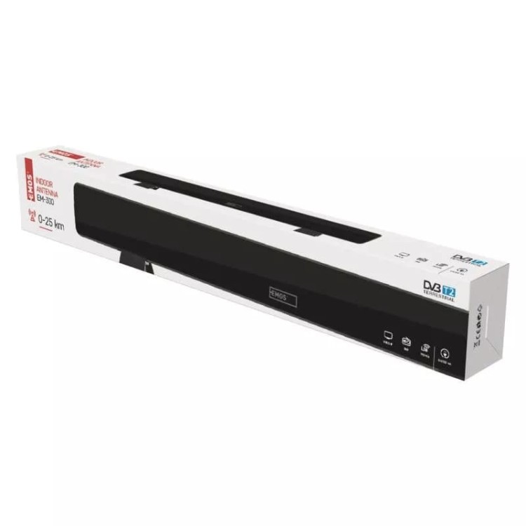 Antena pokojowa wewnętrzna DVB-T 20 dBi filtr LTE/4G HDi 300 J0662 Emos DVB-T2 UHF VHF DAB