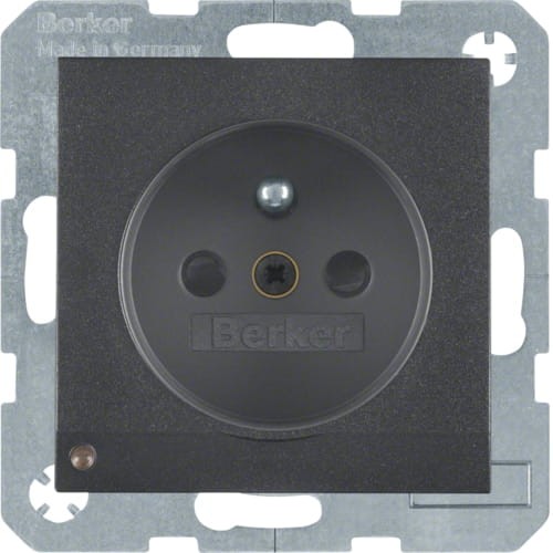 B.X Gniazdo z uz. i podświetleniem orientacyjnym LED, ant 6765101606 HAGER BERKER