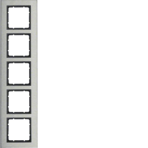 B.7 Ramka 5-krotna pionowa, stal szlachetna/antracyt mat 10153606 HAGER BERKER