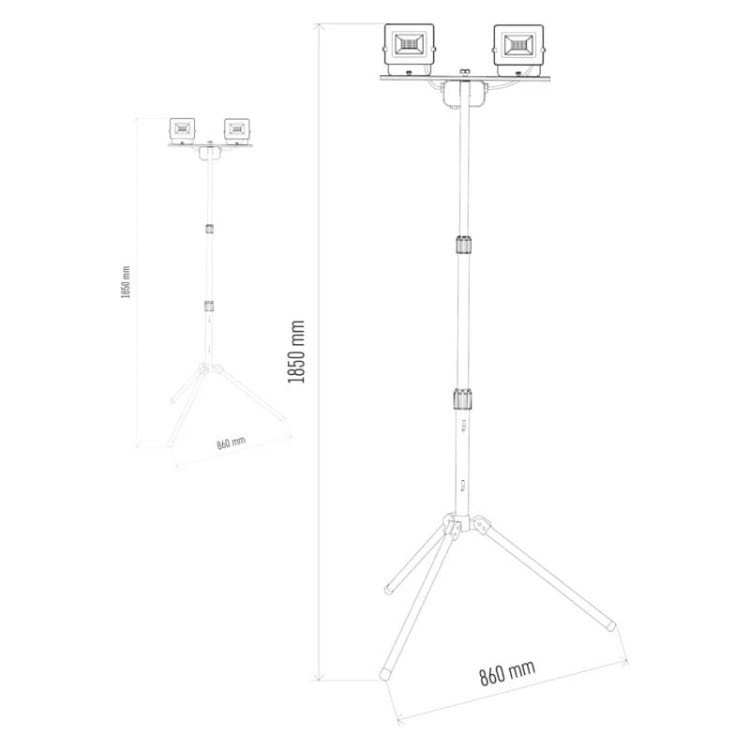 Naświetlacz LED HOBBY SLIM 2x 20W + statyw stojak na halogeny reflektory projektory