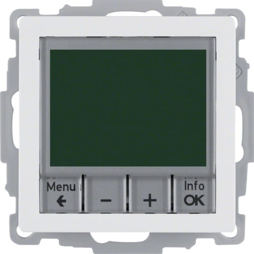 Q.x Reg. temp. ze ster. czas. st. zw. i el. centr., biały, aks 20446089 HAGER BERKER