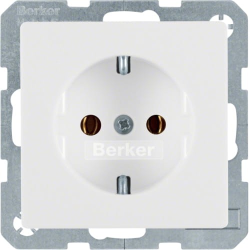 Q.x Gniazdo SCHUKO kompletne biały, aks 47436089 HAGER BERKER