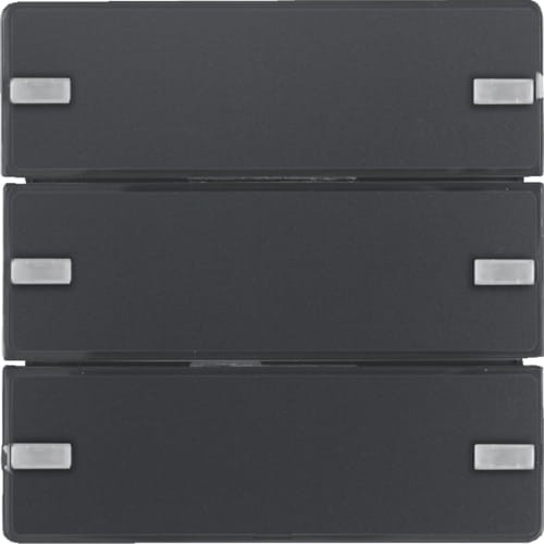 KNX e/s Q.x Przycisk 3-kr z polem opis., diod. LED RGB i czuj. temp., antracyt 80143326 HAGER BERKER