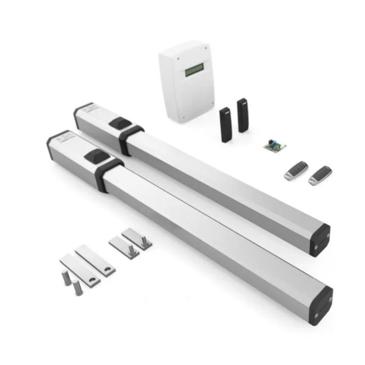 Napęd do bramy skrzydłowej dwuskrzydłowej Tousek SWING 265 AEB/29N 2-siłowniki S12672M 1200kg 5m 230V skrzydłowy 2-skrzydłowy 2-skrzydłowej 2-skrzydłowych bram skrzydłowych Srebrny Szary automat silnik zestaw