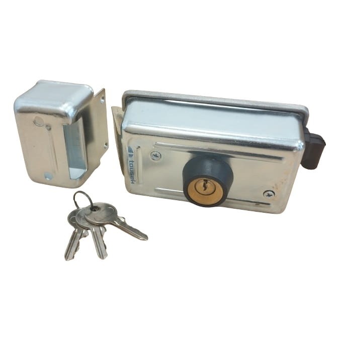 Elektrozamek Tousek 13810120 z wkładką wewnętrzną 24V DC do napędów bram skrzydłowych