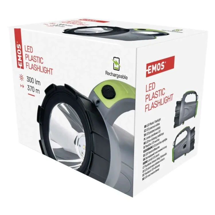 Latarka ładowalna Szperacz z akumulatorem LED 300lm + OSRAM LED P2311 Emos Lampa warsztatowa