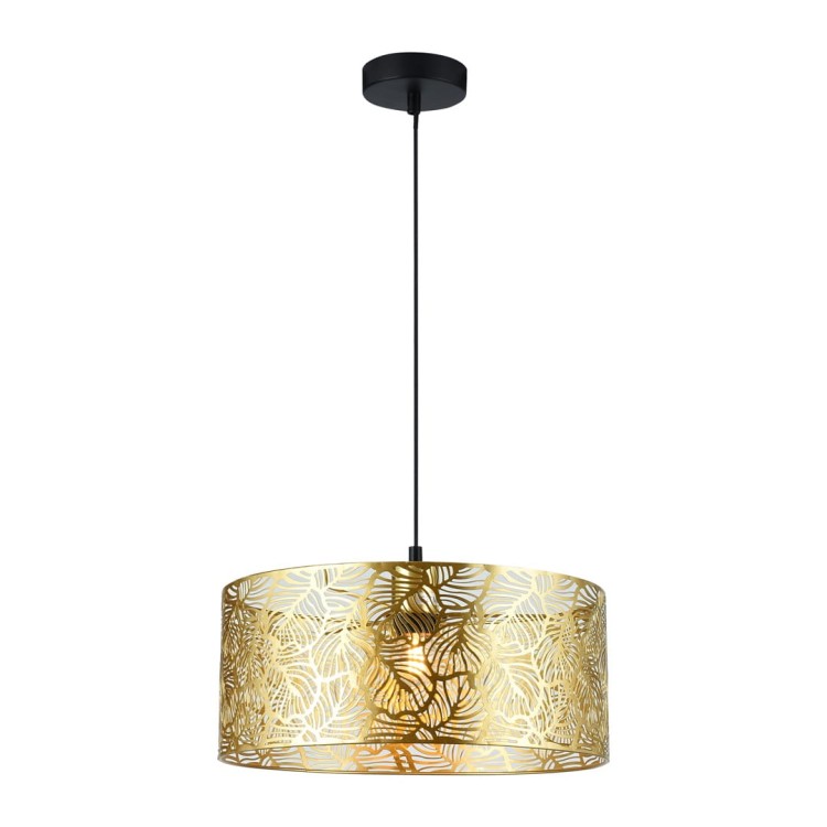 Lampa sufitowa wisząca Industrialna Loft BLOSSOM 1xE27 MLP0870 Milagro 1x E27 40cm nowoczesna oprawa oświetleniowa okrągła metal złoty złota złoto czarna zwis Inspiracje Premium