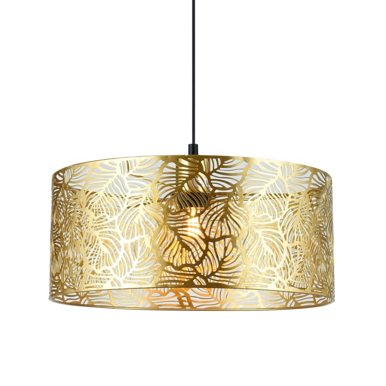 Lampa sufitowa wisząca Industrialna Loft BLOSSOM 1xE27 MLP0870 Milagro 1x E27 40cm nowoczesna oprawa oświetleniowa okrągła metal złoty złota złoto czarna zwis Inspiracje Premium