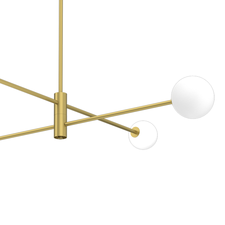 Lampa sufitowa wisząca Industrialna Loft DORI GOLD 4xG9 MLP8573 Milagro G9 x4 nowoczesna oprawa oświetleniowa metalowa nad stół blat wyspę z białymi kulami kulkami złota złoto Inspiracje Premium