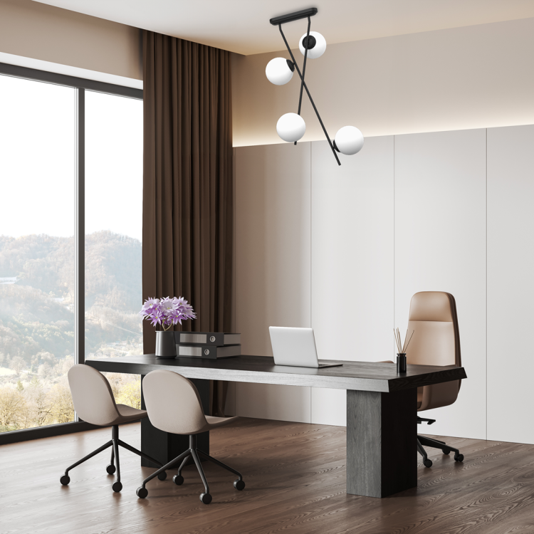 Lampa sufitowa wisząca INTER 4xE14 MLP0974 Milagro 4x E14 nowoczesna oprawa oświetleniowa czarna czarny zwis Inspiracje Premium