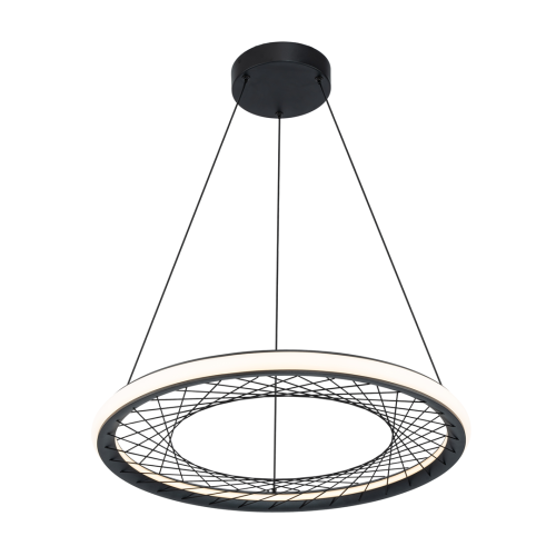 Lampa sufitowa wisząca NEST 43W LED śr. 61cm ML0524 Milagro nowoczesna oprawa oświetleniowa świecący okręg czarny czarna zwis Inspiracje Premium