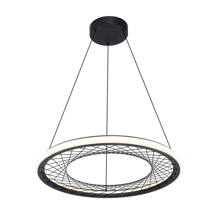 Lampa sufitowa wisząca NEST 43W LED śr. 61cm ML0524 Milagro nowoczesna oprawa oświetleniowa świecący okręg czarny czarna zwis Inspiracje Premium