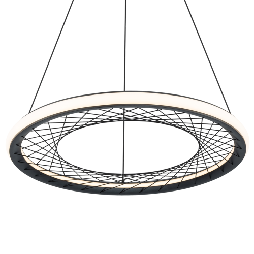 Lampa sufitowa wisząca NEST 43W LED śr. 61cm ML0524 Milagro nowoczesna oprawa oświetleniowa świecący okręg czarny czarna zwis Inspiracje Premium