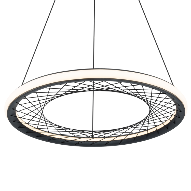 Lampa sufitowa wisząca NEST 43W LED śr. 61cm ML0524 Milagro nowoczesna oprawa oświetleniowa świecący okręg czarny czarna zwis Inspiracje Premium