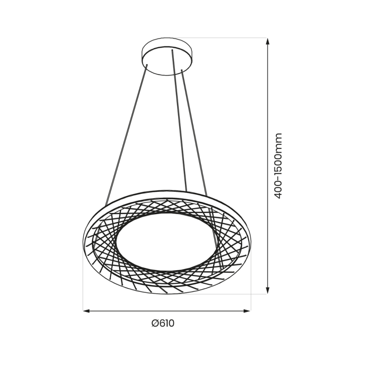Lampa sufitowa wisząca NEST 43W LED śr. 61cm ML0524 Milagro nowoczesna oprawa oświetleniowa świecący okręg czarny czarna zwis Inspiracje Premium