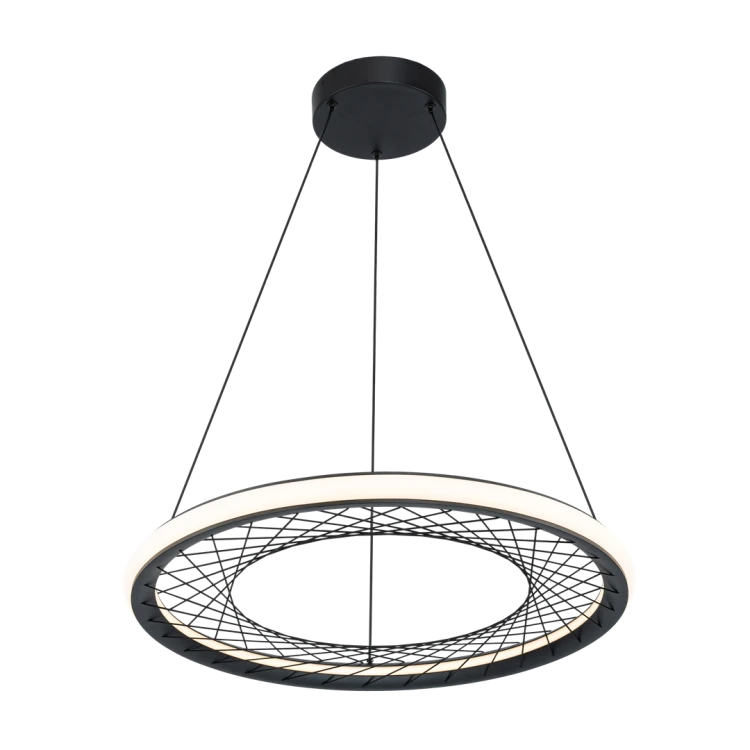 Lampa sufitowa wisząca NEST 43W LED śr. 61cm ML0524 Milagro nowoczesna oprawa oświetleniowa świecący okręg czarny czarna zwis Inspiracje Premium