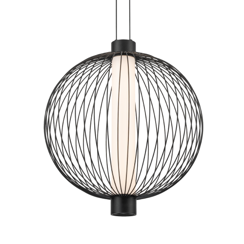 Lampa sufitowa wisząca KYOTO 32W LED śr. 43cm ML0526 Milagro nowoczesna oprawa oświetleniowa kula z drutów druciana czarna zwis Inspiracje Premium