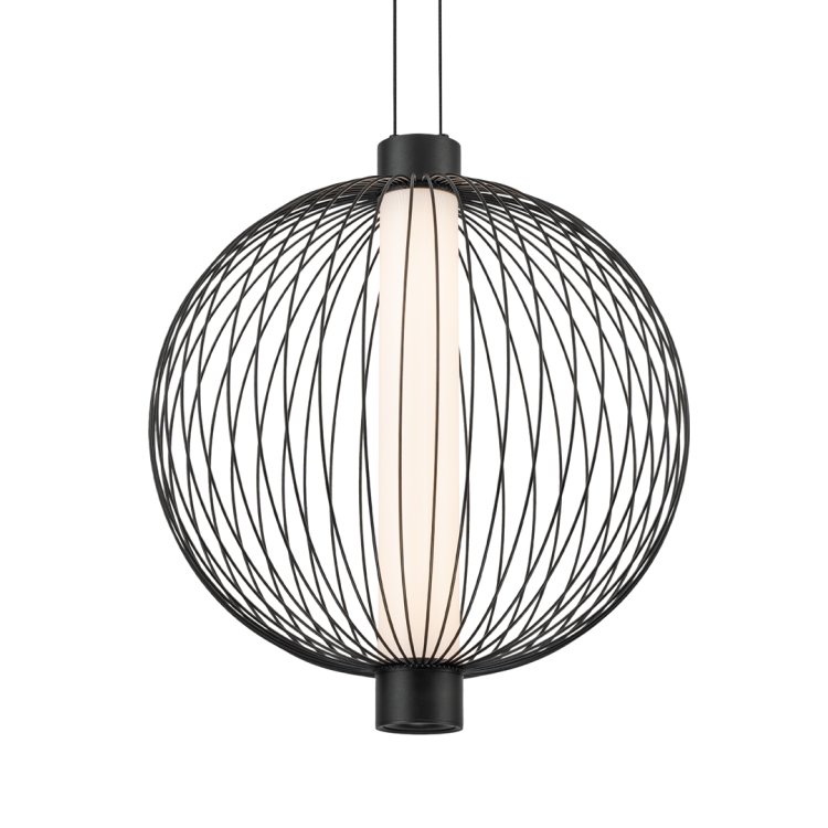 Lampa sufitowa wisząca KYOTO 32W LED śr. 43cm ML0526 Milagro nowoczesna oprawa oświetleniowa kula z drutów druciana czarna zwis Inspiracje Premium