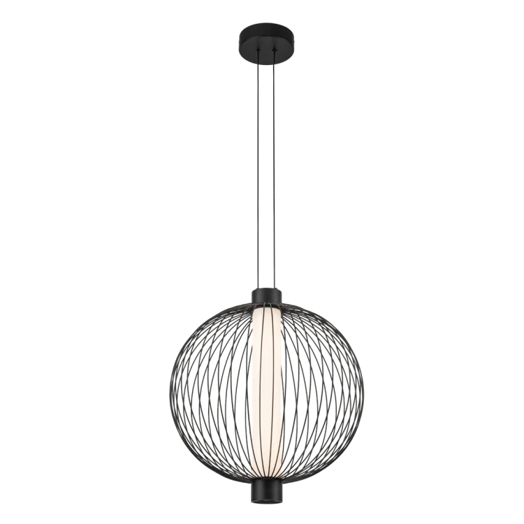 Lampa sufitowa wisząca KYOTO 32W LED śr. 43cm ML0526 Milagro nowoczesna oprawa oświetleniowa kula z drutów druciana czarna zwis Inspiracje Premium