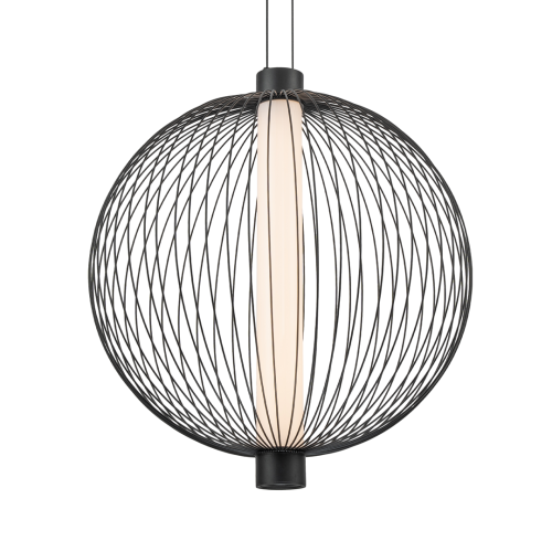 Lampa sufitowa wisząca KYOTO 39W LED śr. 54cm ML0527 Milagro nowoczesna oprawa oświetleniowa kula z drutów druciana czarna zwis Inspiracje Premium