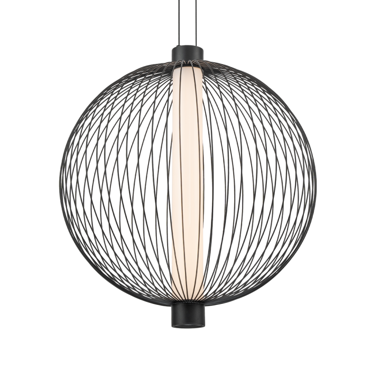Lampa sufitowa wisząca KYOTO 39W LED śr. 54cm ML0527 Milagro nowoczesna oprawa oświetleniowa kula z drutów druciana czarna zwis Inspiracje Premium