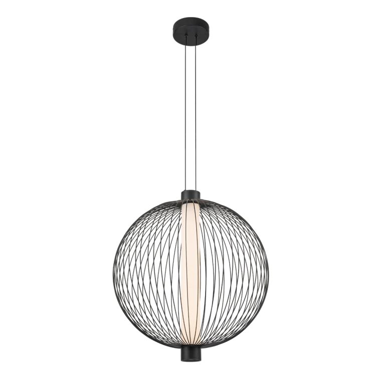 Lampa sufitowa wisząca KYOTO 39W LED śr. 54cm ML0527 Milagro nowoczesna oprawa oświetleniowa kula z drutów druciana czarna zwis Inspiracje Premium