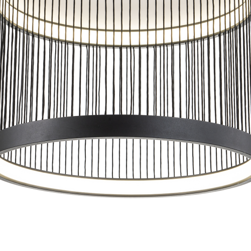Lampa sufitowa Guarda 43W LED śr. 51cm ML0528 Milagro nowoczesna oprawa oświetleniowa okrąg z drutów druciana czarna Inspiracje Premium